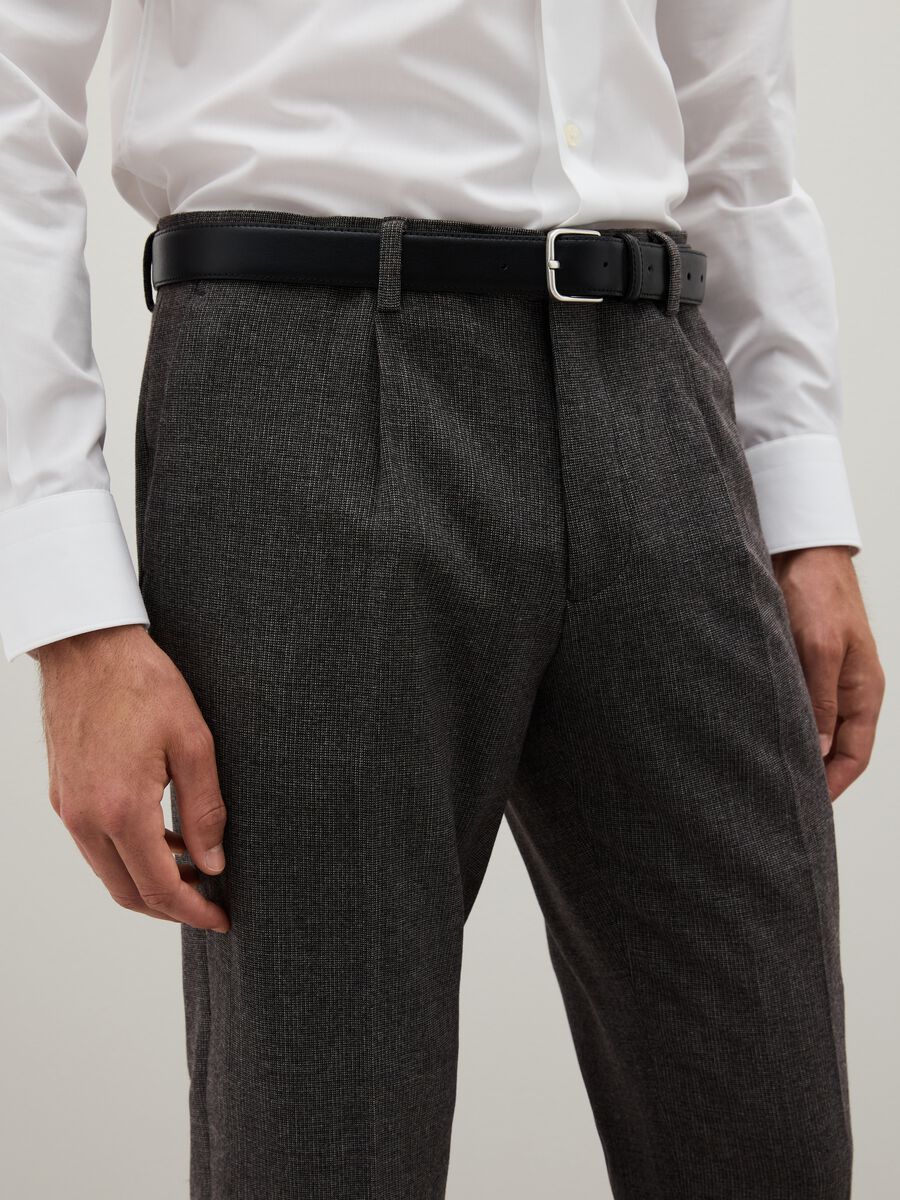 Grey slim fit stretch fabric trousers_2