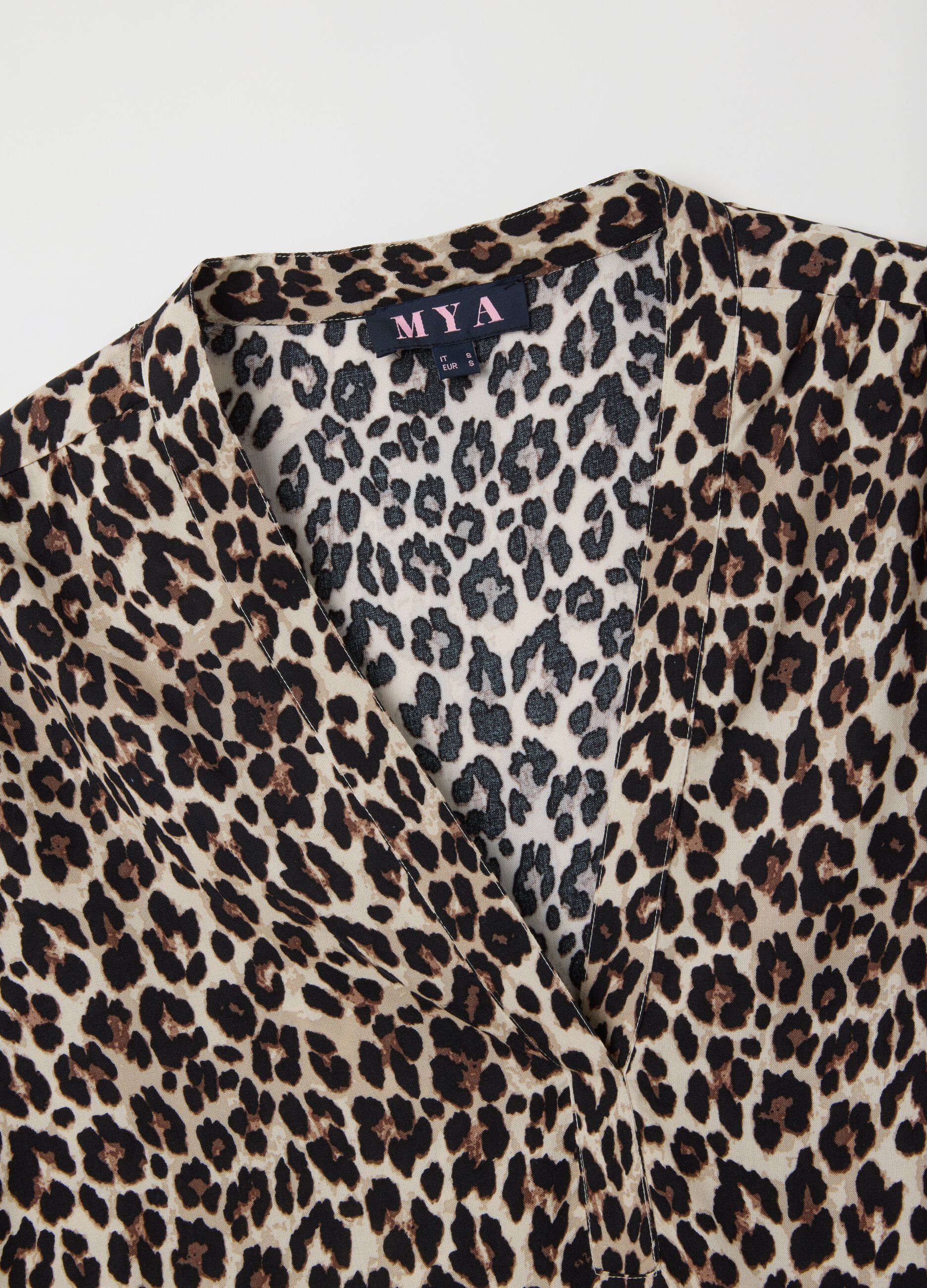 Multicolour pure viscose blouse regular fit