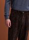 Pantaloni chino marroni in puro cotone con stampa paisley baggy fit_2