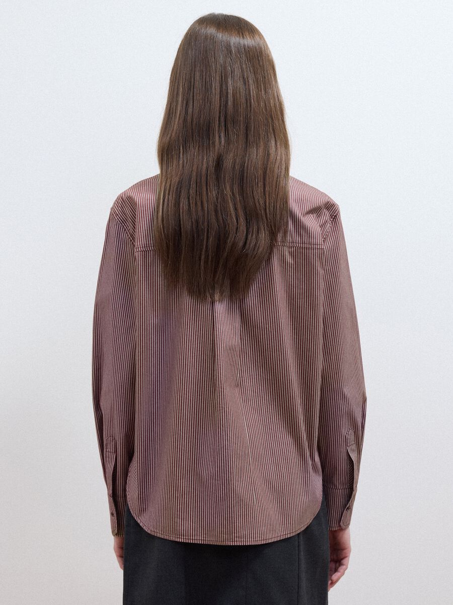 Camicia multicolor in cotone elasticizzato con collo foulard_3