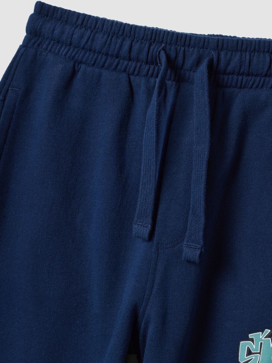 Pantaloni jogger blu in puro cotone_2