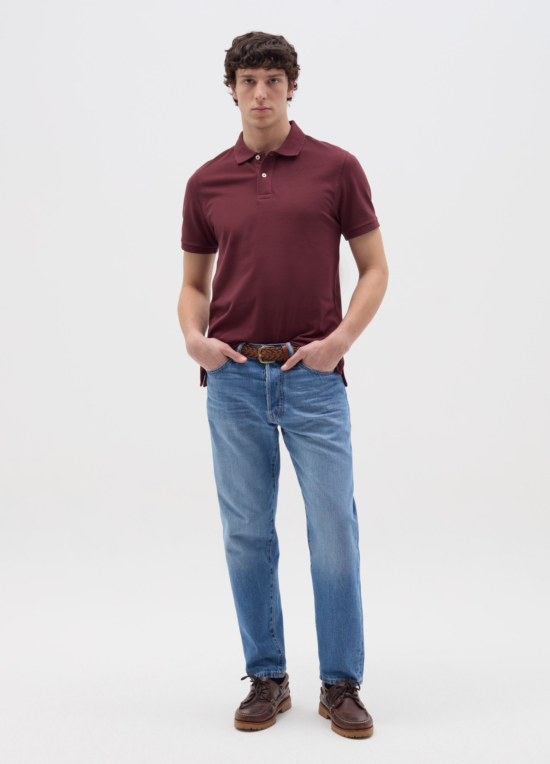 Polo in cotone bio tinta unita 