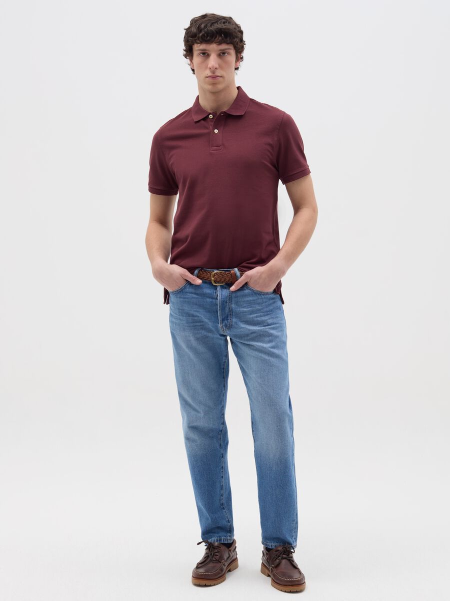 Solid colour polo shirt in organic cotton_1