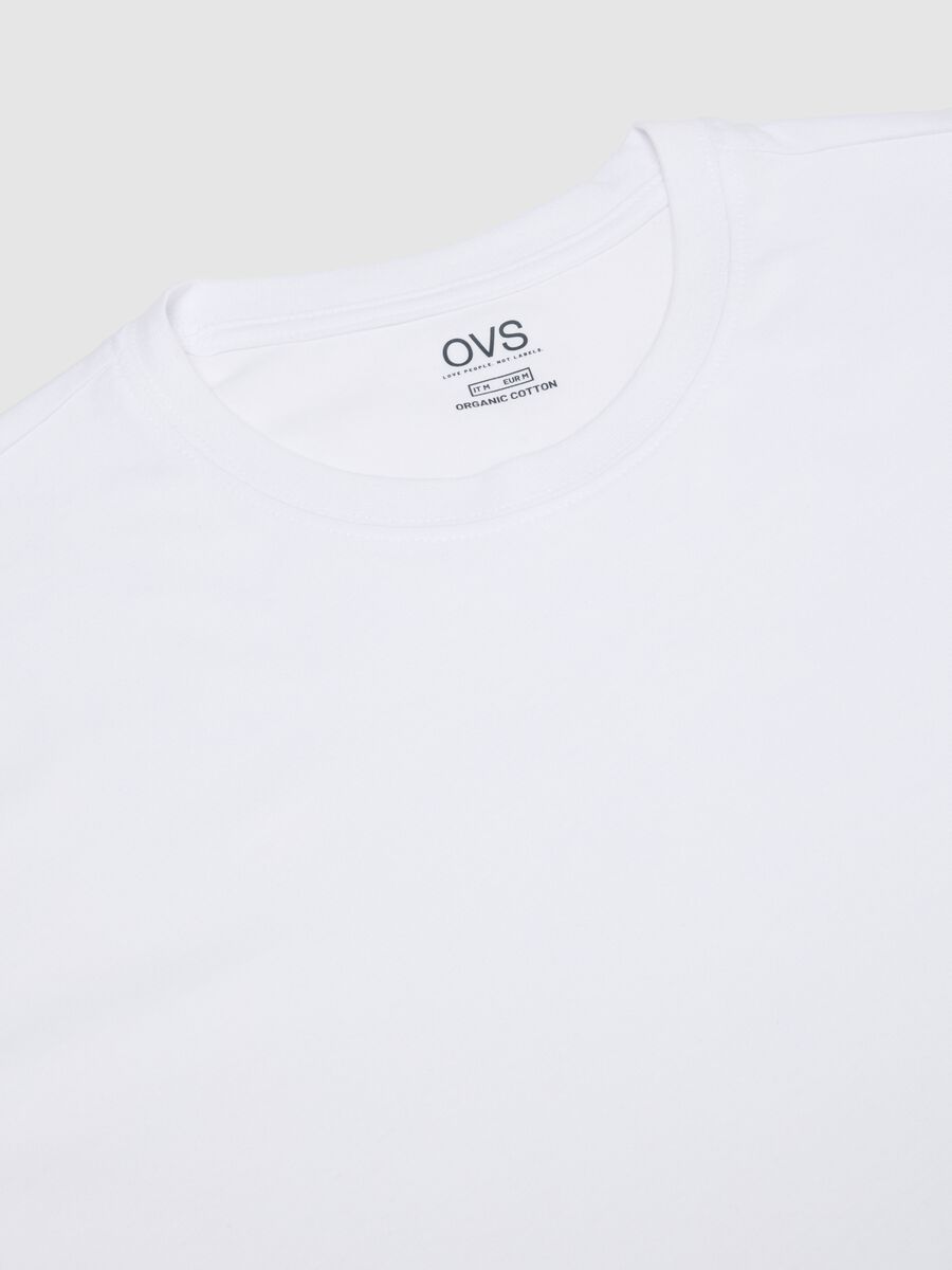 Tripack di t-shirt da uomo in puro cotone bianche regular fit_5