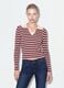 Maglia multicolor a righe in misto viscosa colletto polo fitted_1