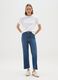 Blue Wide Leg Stretch Cotton Blend Jeans_2