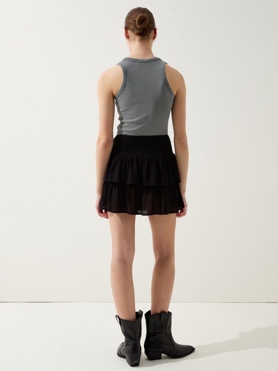 Tiered miniskirt in viscose_2