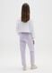 Girl's purple pure cotton regular fit trousers_1