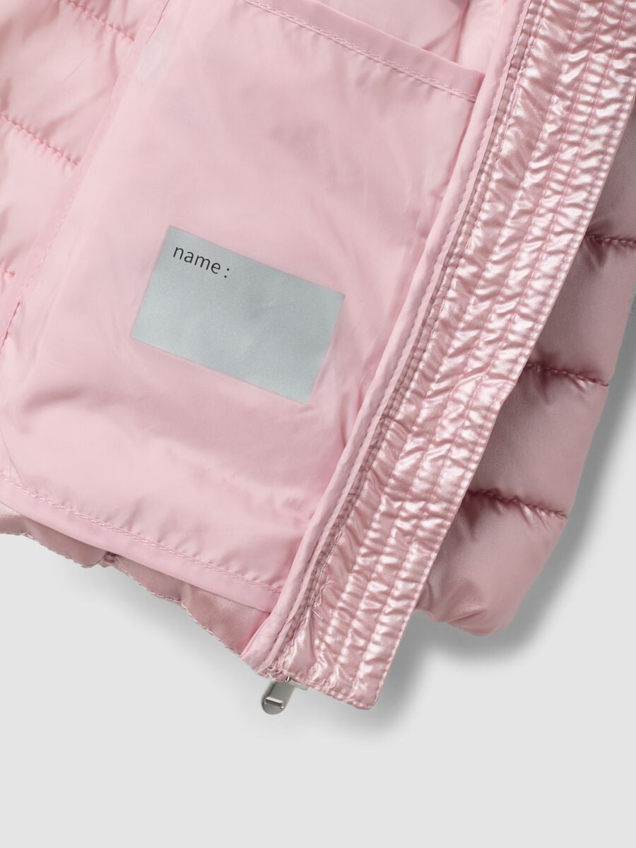 Piumino Ultralight rosa con cappuccio e zip per bimba_2