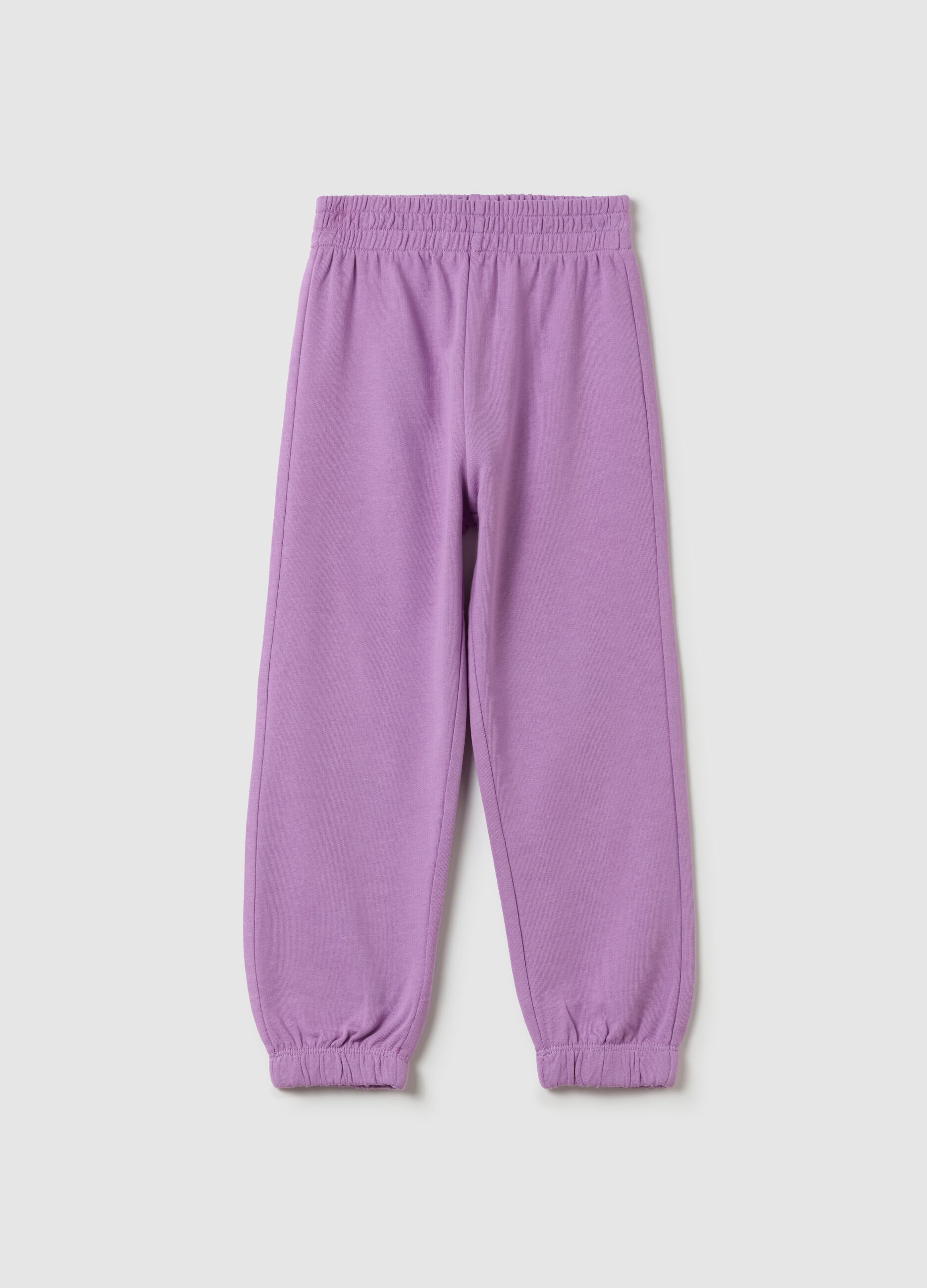 Fleece joggers with elasticated edging