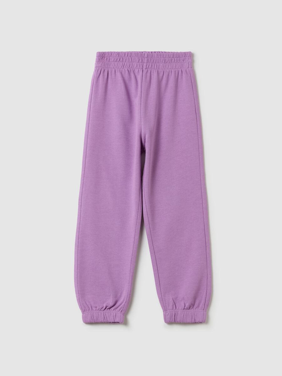 Fleece joggers with elasticated edging_0