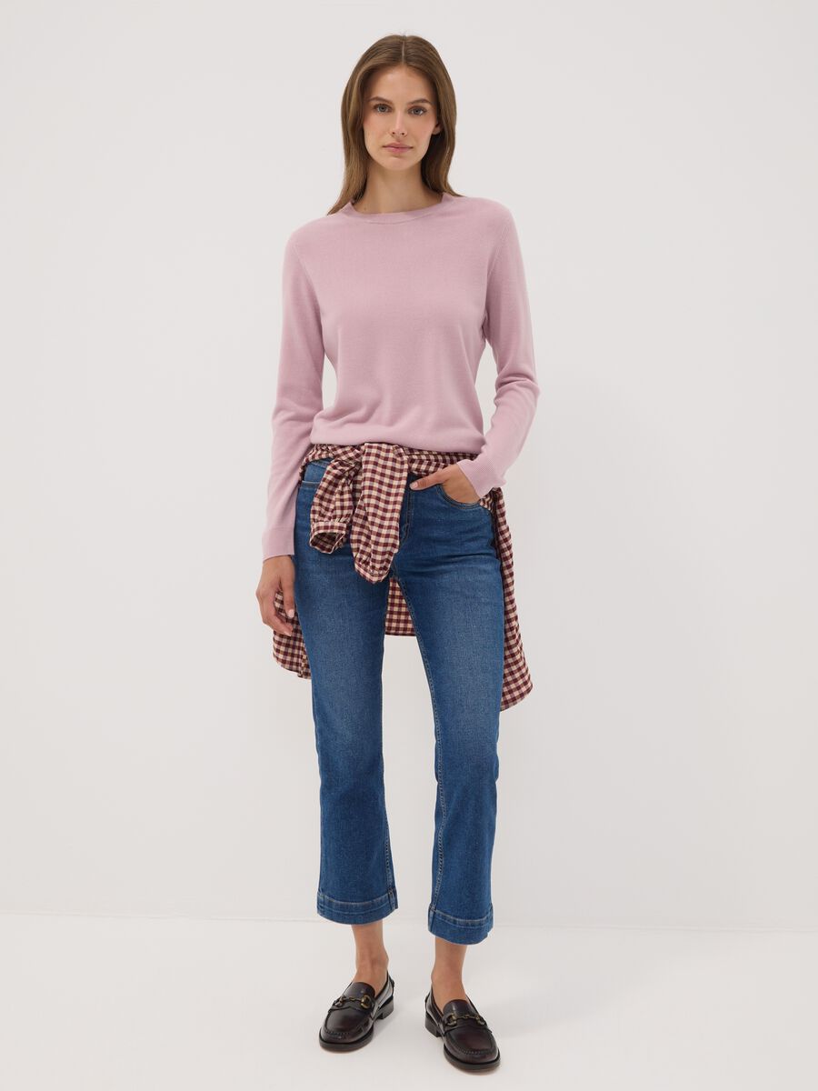 Pink crew-neck long-sleeve regular-fit top_2