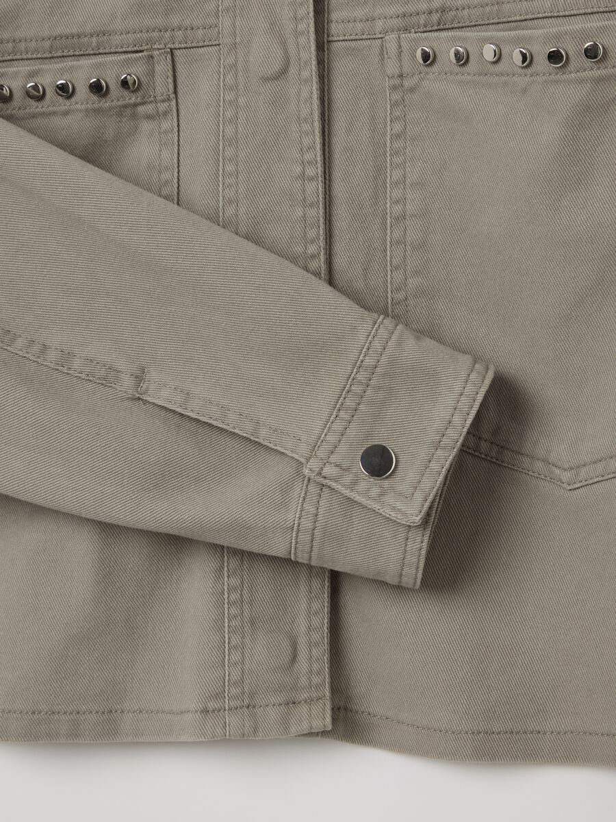 Grey jacket in cotton with studs_5