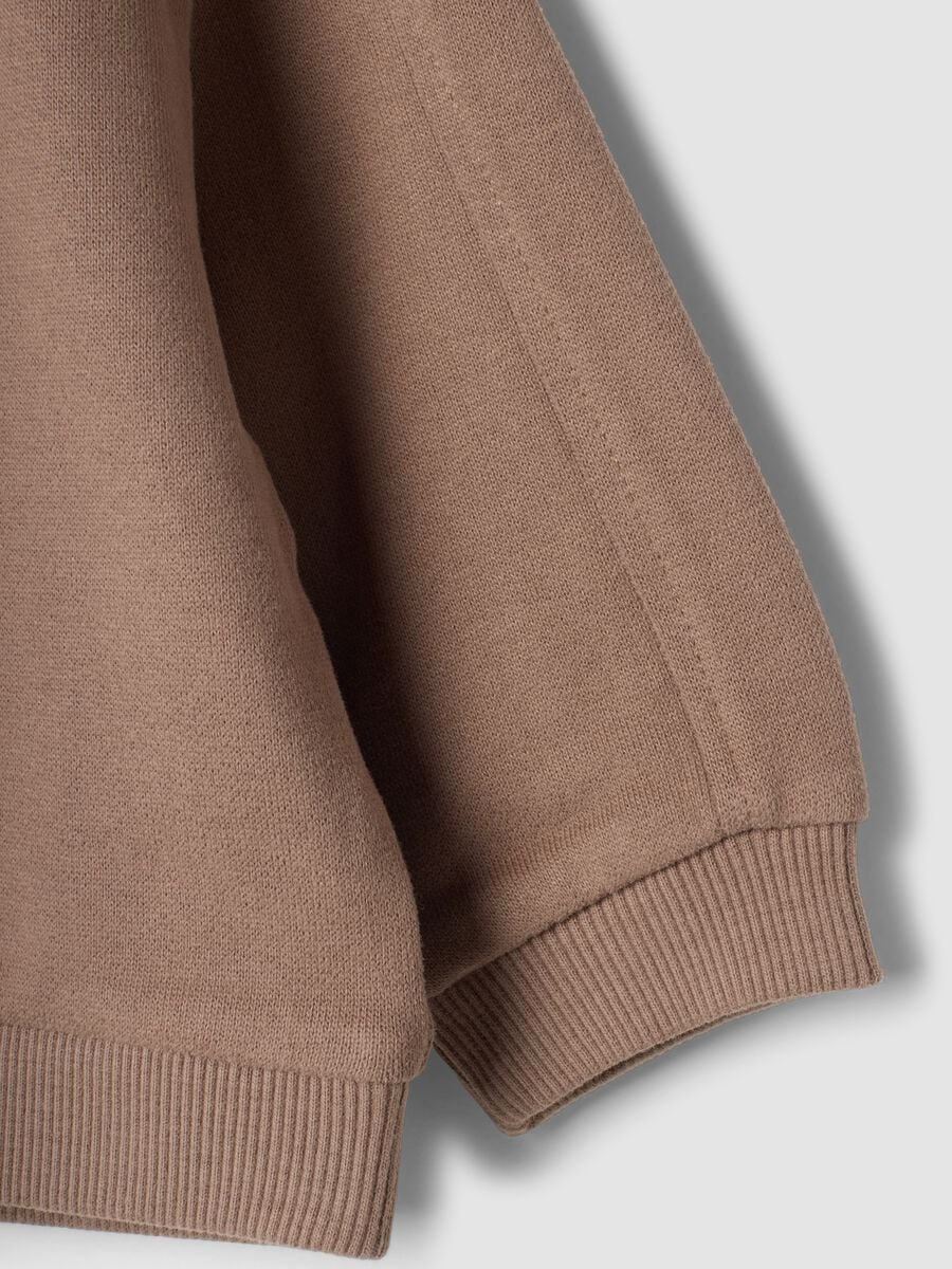 Brown crew-neck sweatshirt in pure organic cotton_3
