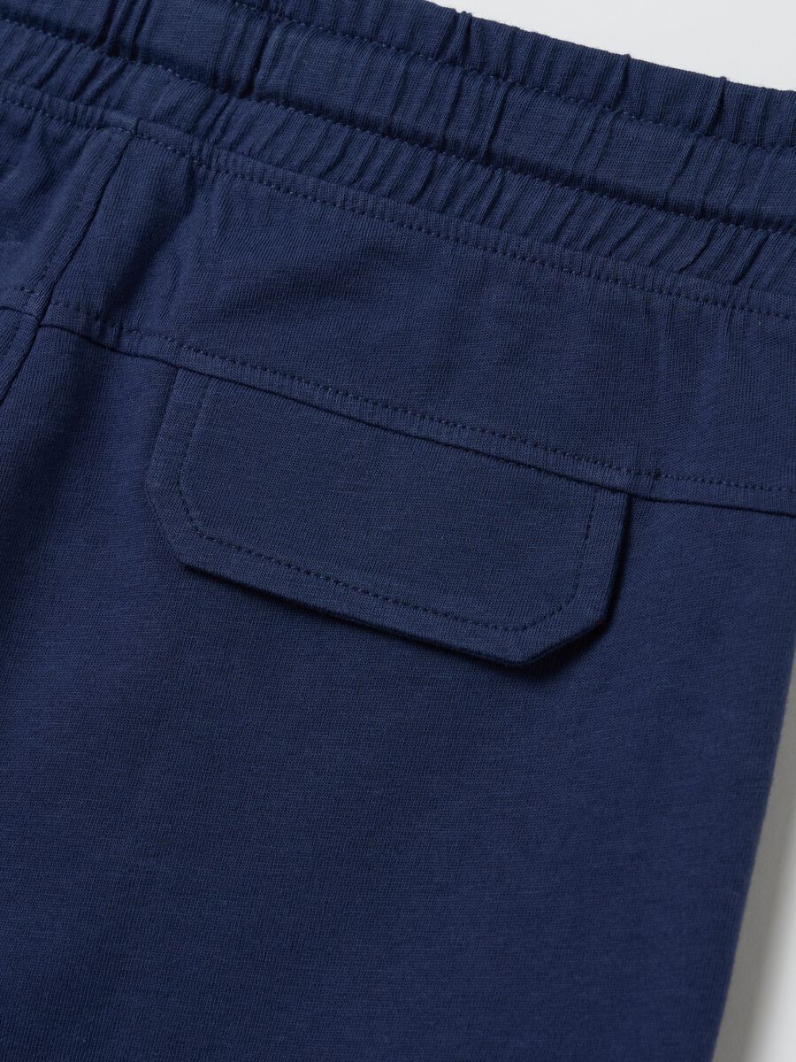 Children's shorts in pure blue cotton with regular fit_3