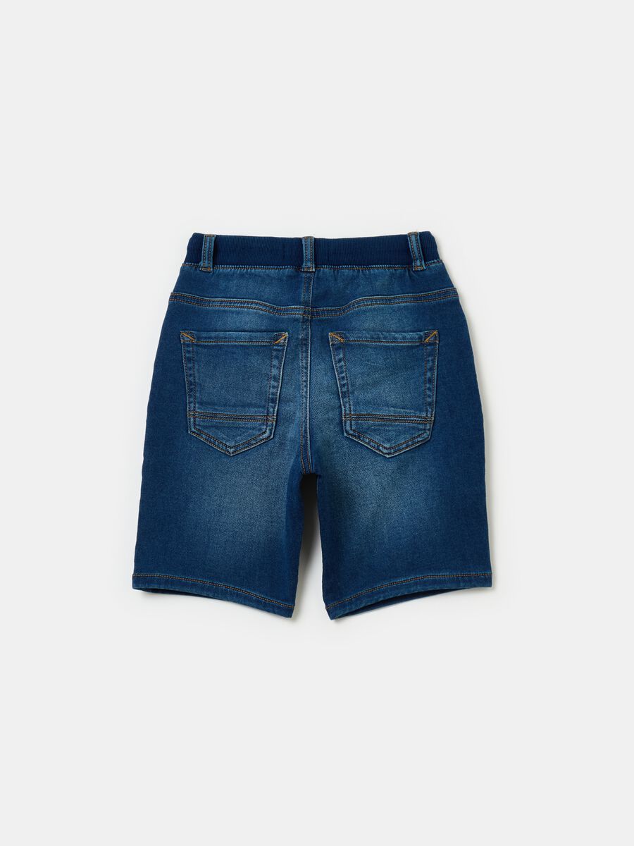 Denim Bermuda shorts with drawstring_1