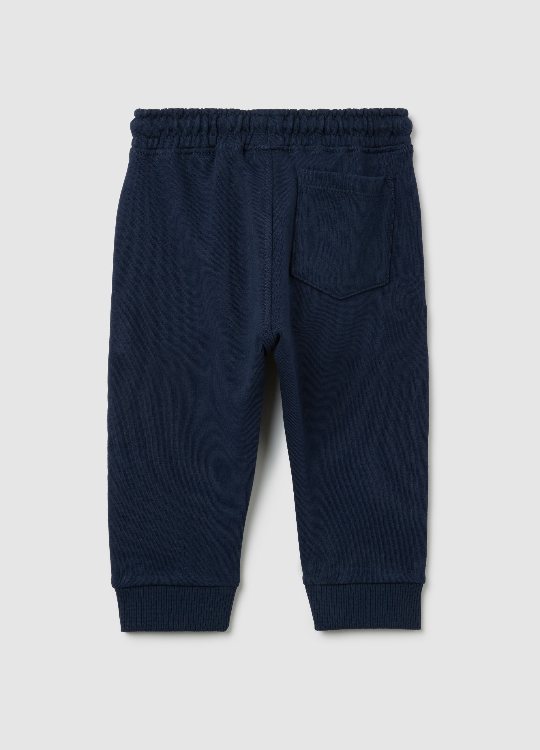 Pantaloni da neonato in puro cotone blu regular fit