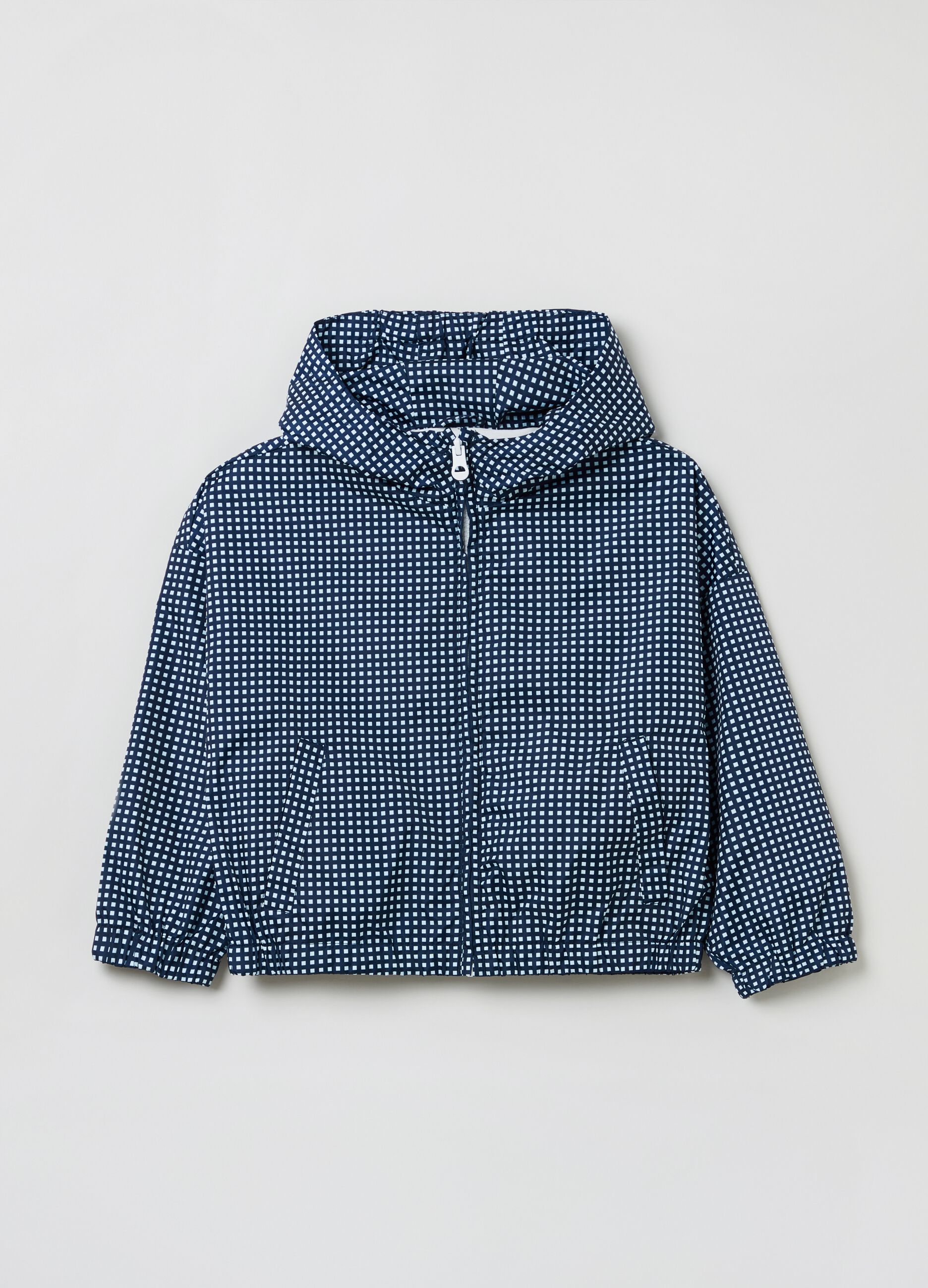 Jacket with check hood