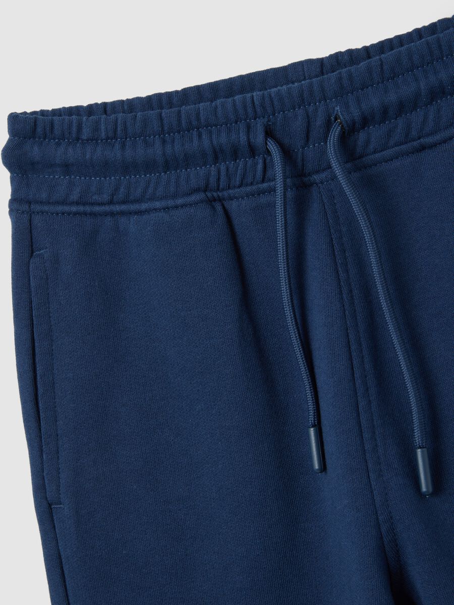 Children's blue jogger trousers in pure cotton regular fit_2