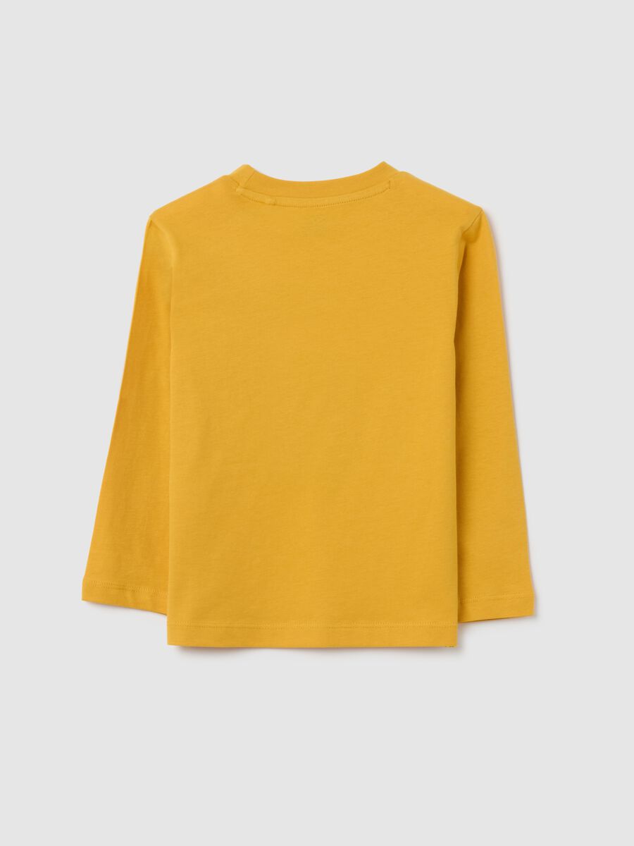 Yellow pure cotton children's jumper regular fit with print_1