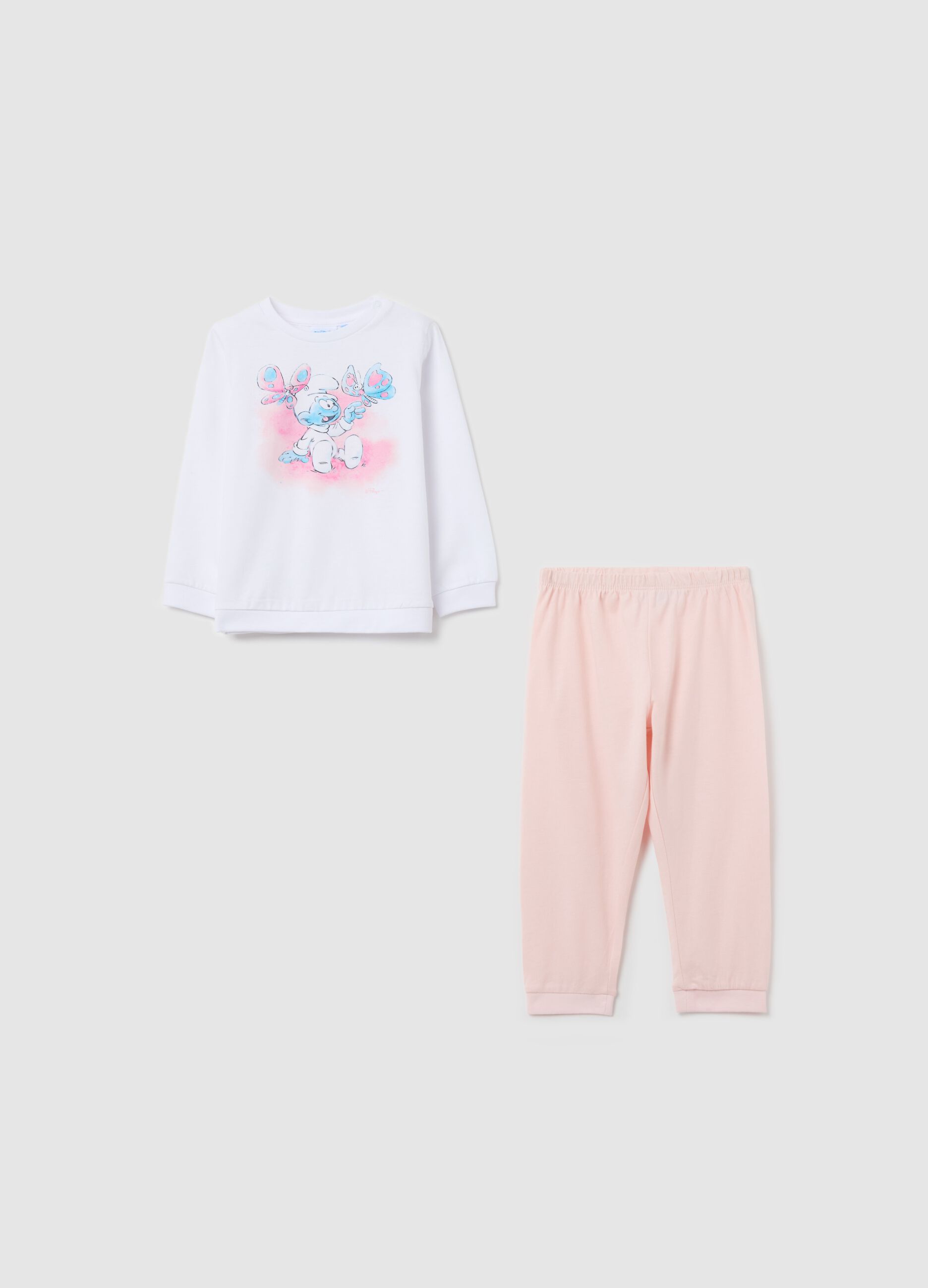 Cotton pyjamas with Baby Smurf print