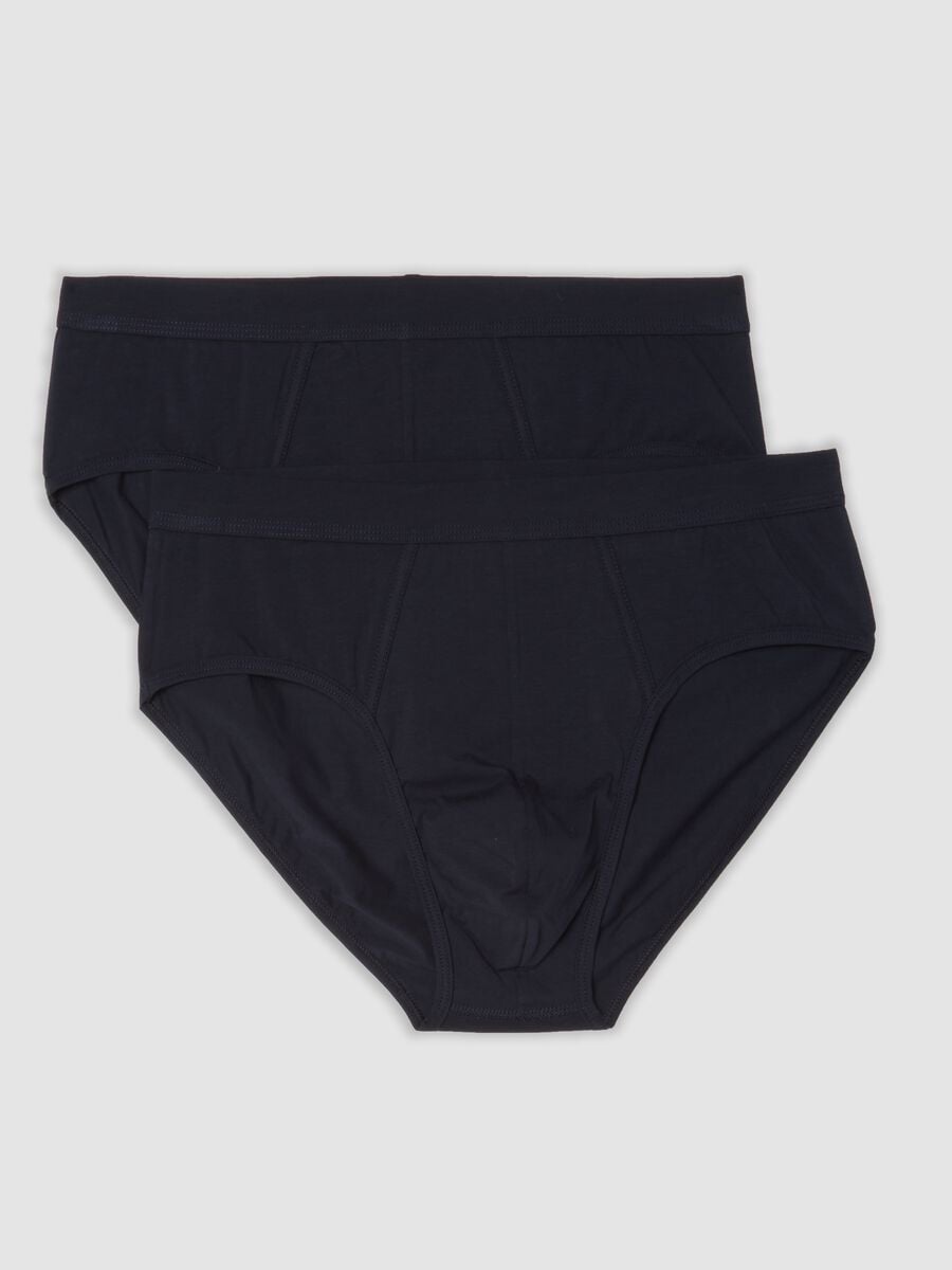 Bipack di slip blu in cotone mercerizzato elasticizzato_0