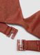 Top bikini elasticizzato marrone con imbottitura e texture glitterata_5