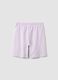 Short in puro cotone viola da ragazza comfort fit con stampe Lakers_4