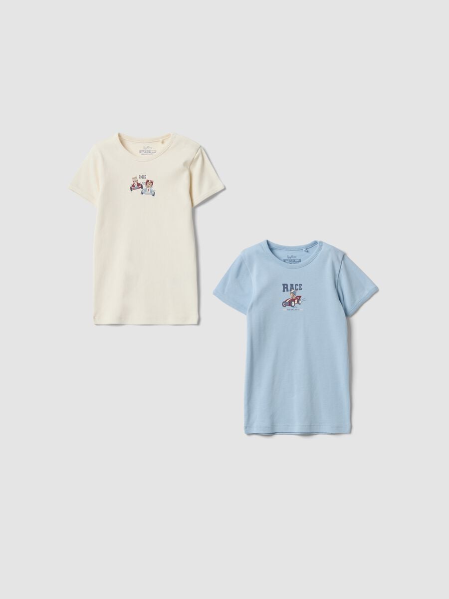 Bipack t-shirt multicolor in puro cotone organico per neonato e bimbo_0