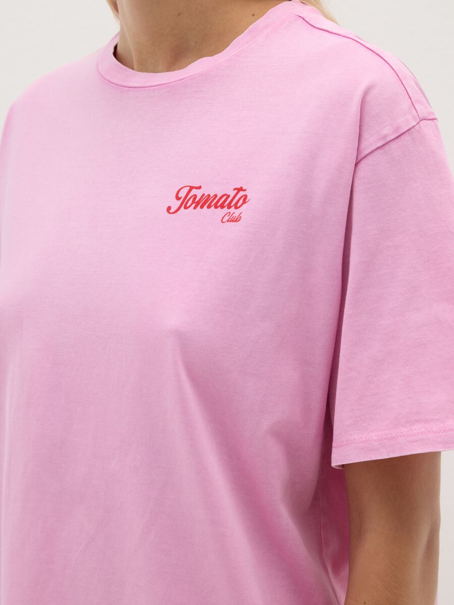 Women's relaxed fit pink pure cotton T-shirt_2