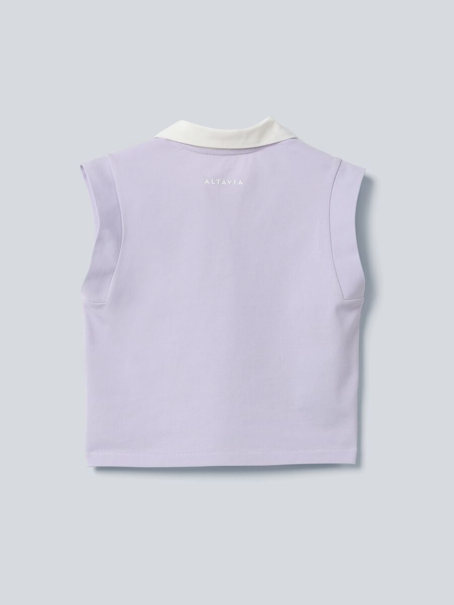 Polo sportiva viola in cotone elasticizzato ALTAVIA COURT_4