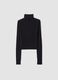 Black stretch viscose top with stand-up collar, slim fit_2
