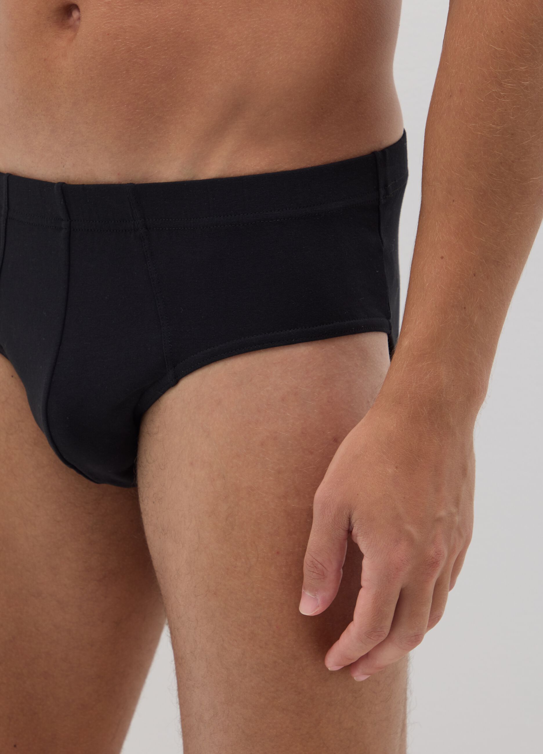 Black Cotton Regular Fit Briefs