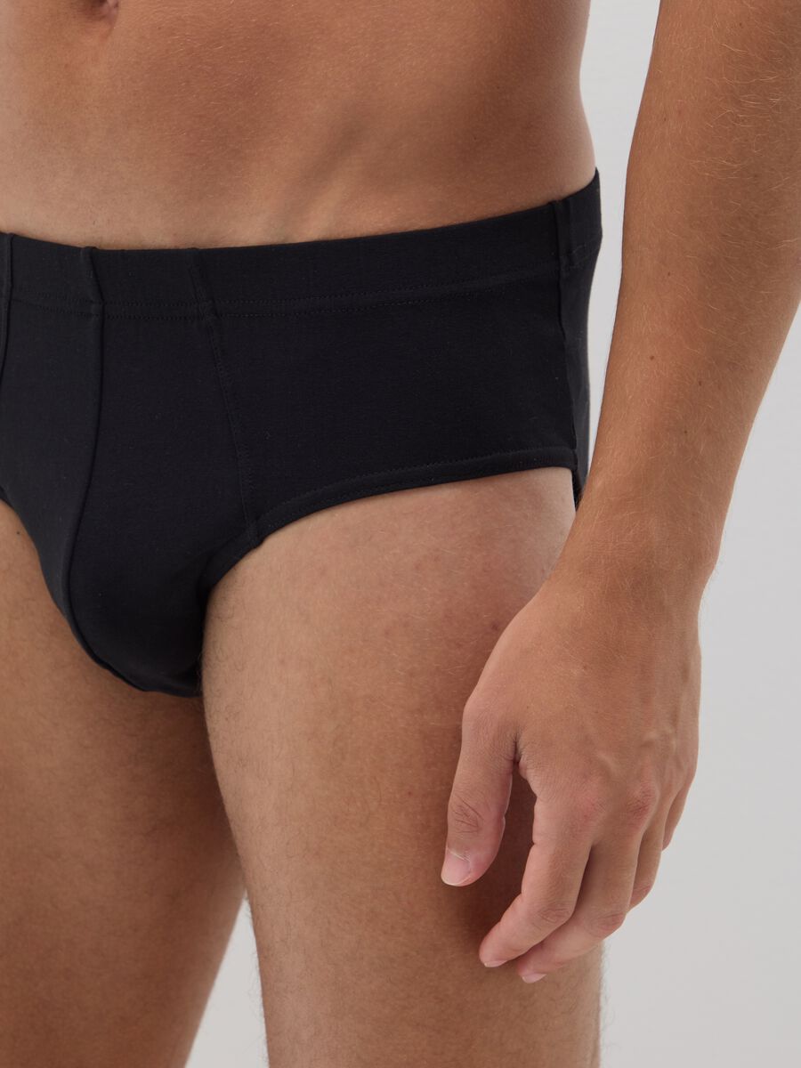 Black Cotton Regular Fit Briefs_3