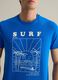 Blue T-shirt with California surf graphic print_3