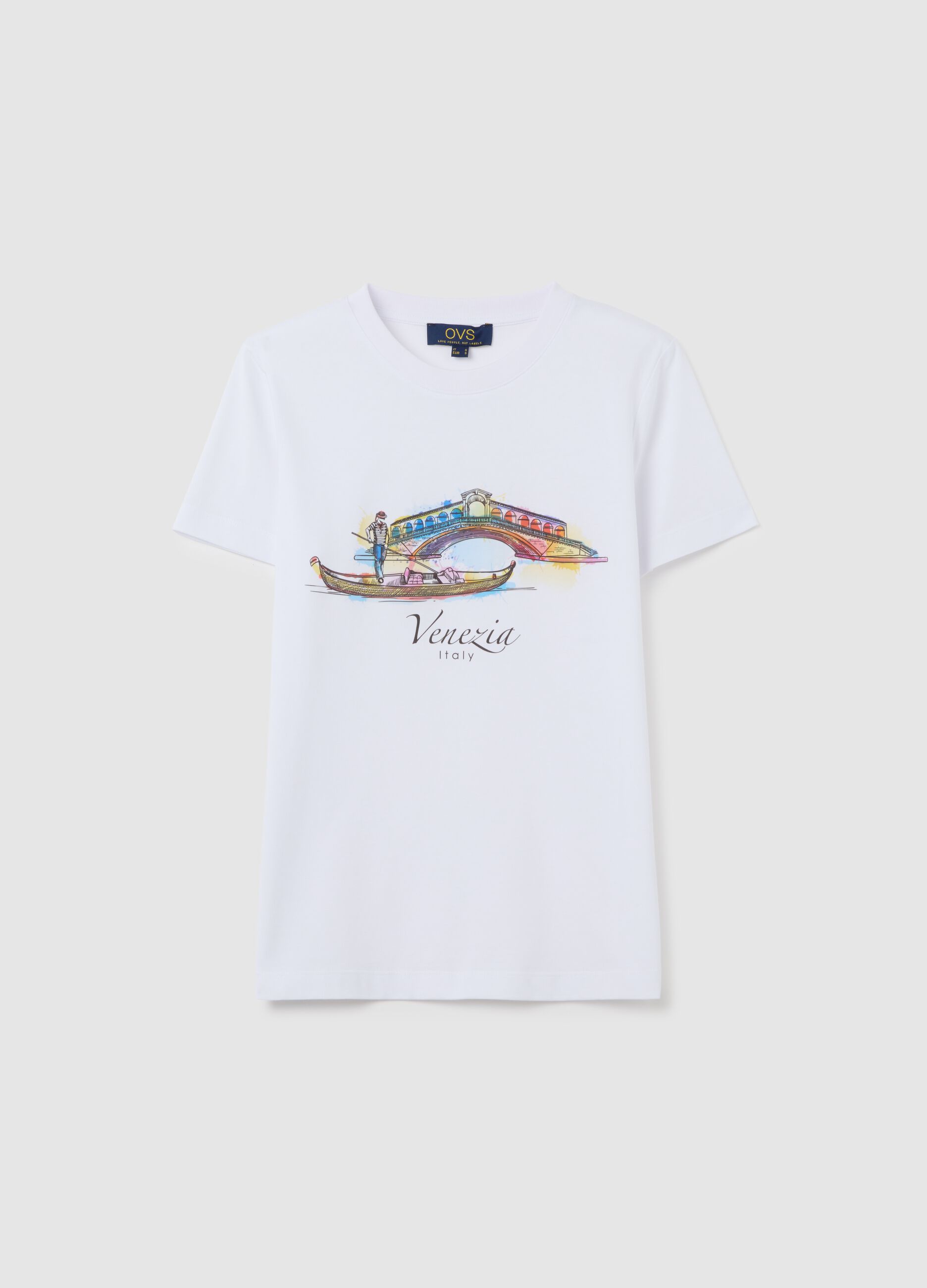 Women's pure white cotton t-shirt regular fit