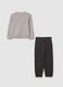 Grey Cotton Sweatshirt and Trousers Set_1