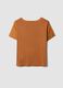 Brown satin V-neck blouse in stretch fabric, regular fit_5