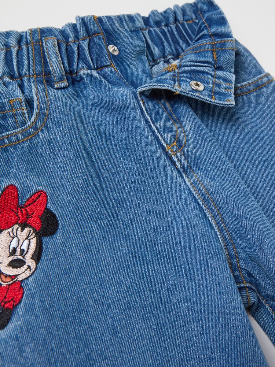 Jeans a gamba larga ricamo Minnie e Topolino_2