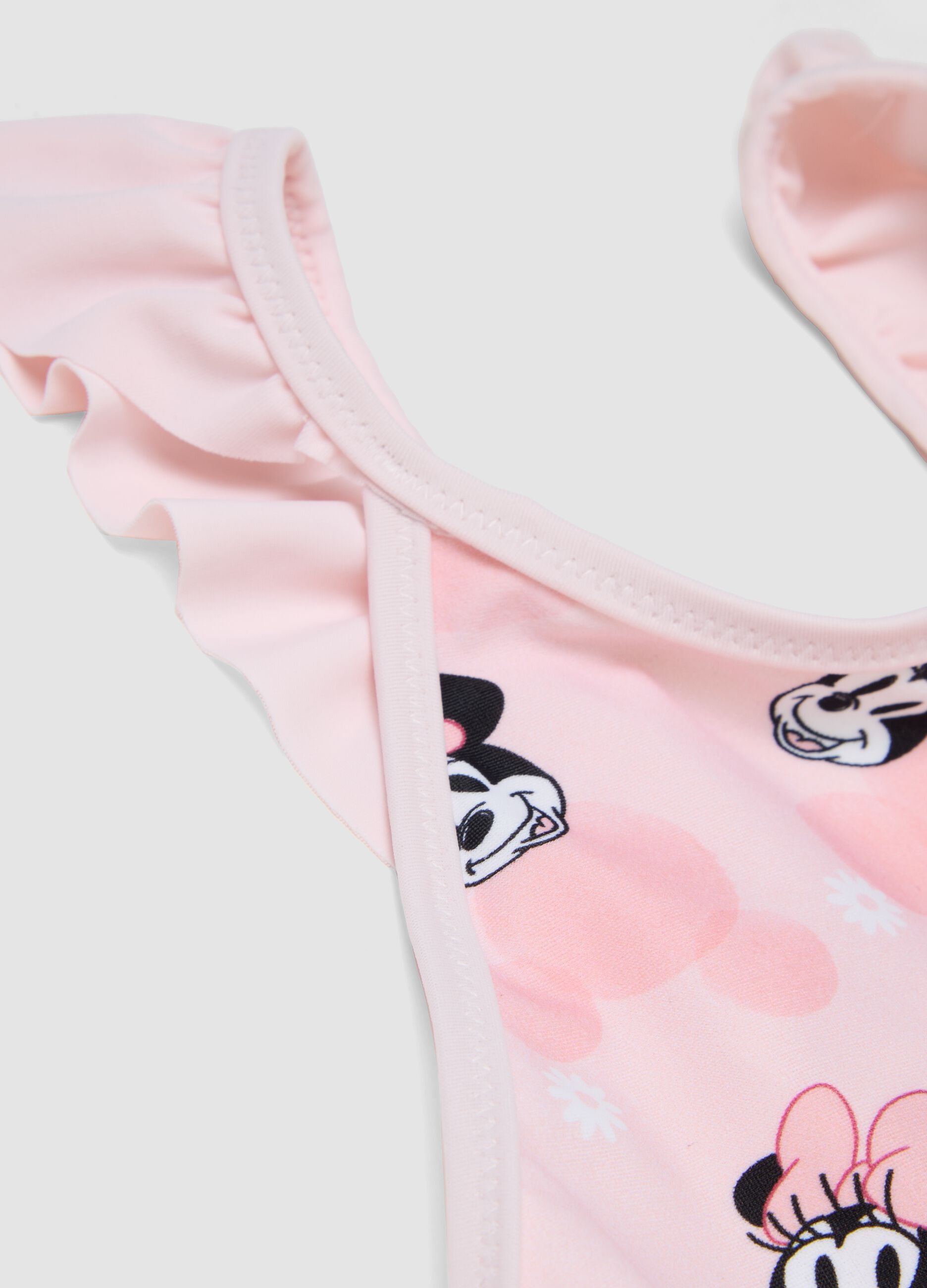 Pink ruffle swimsuit in stretch fabric