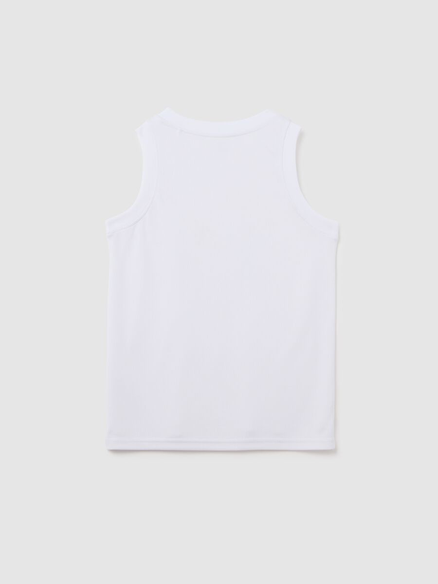 Maglia smanicata da ragazzo in bianco regular fit_1
