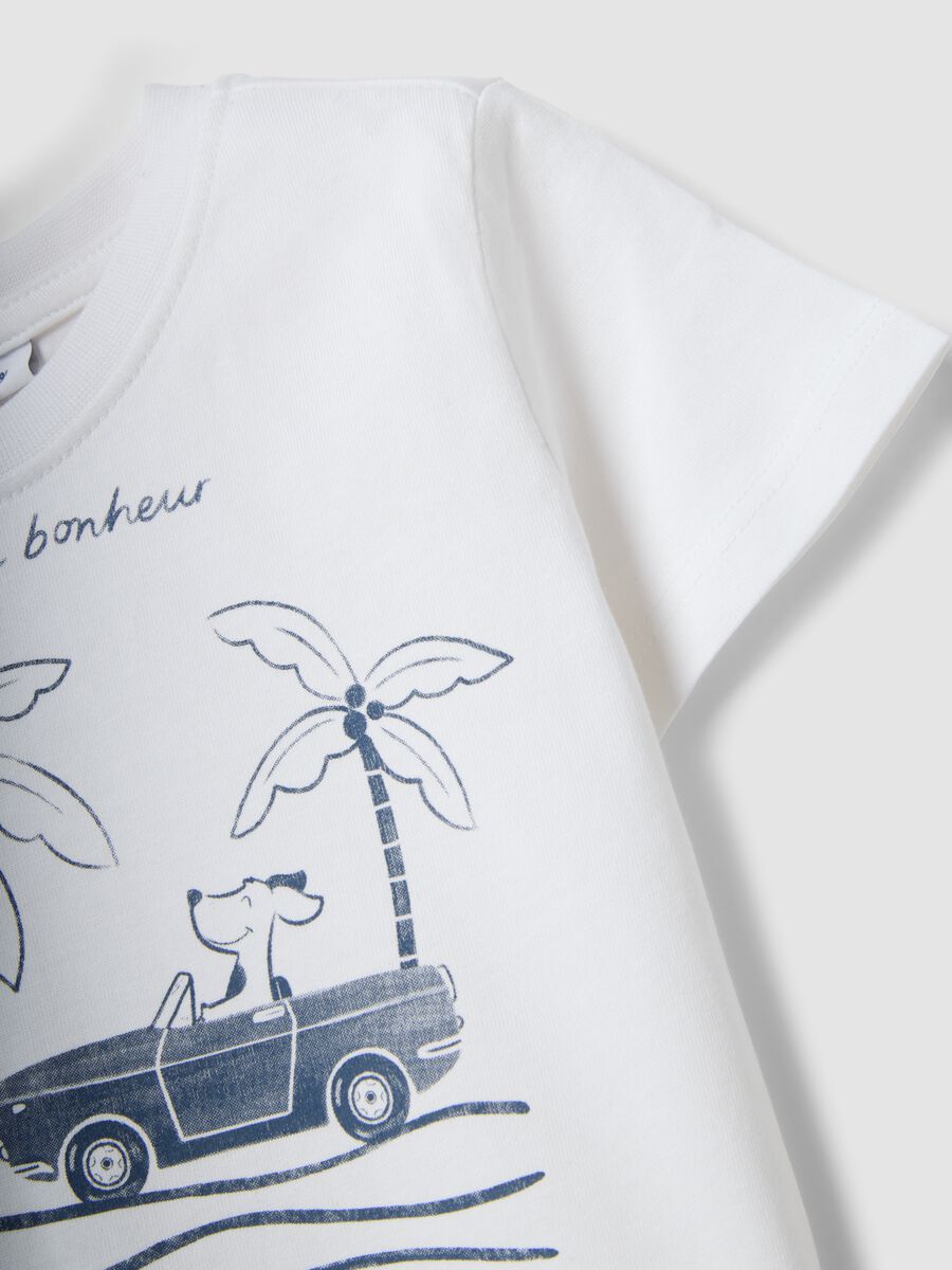 T-shirt in puro cotone bianca da bimbo regular fit con stampa_3