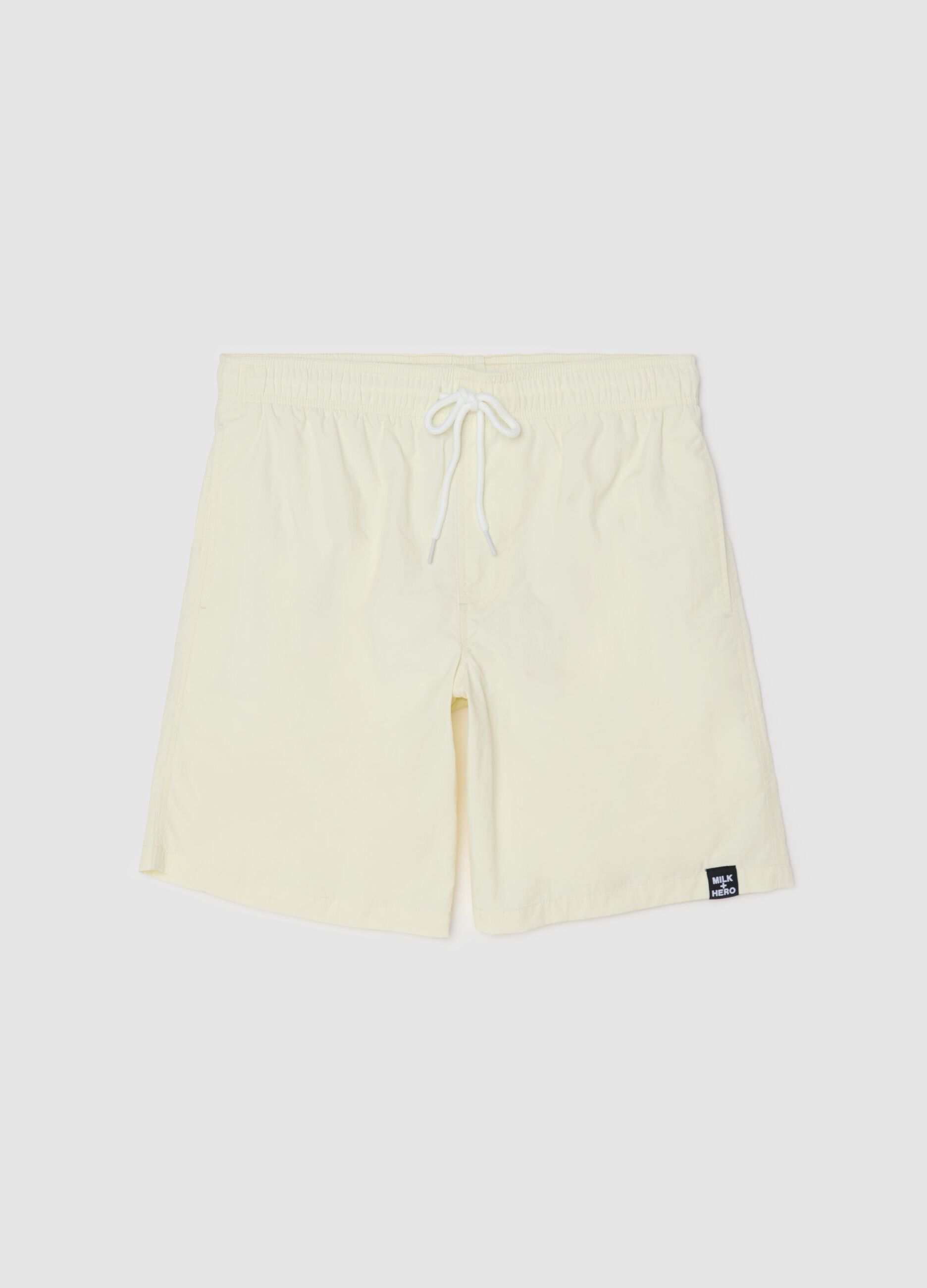 Boxer da uomo in bianco regular fit con elastico e coulisse