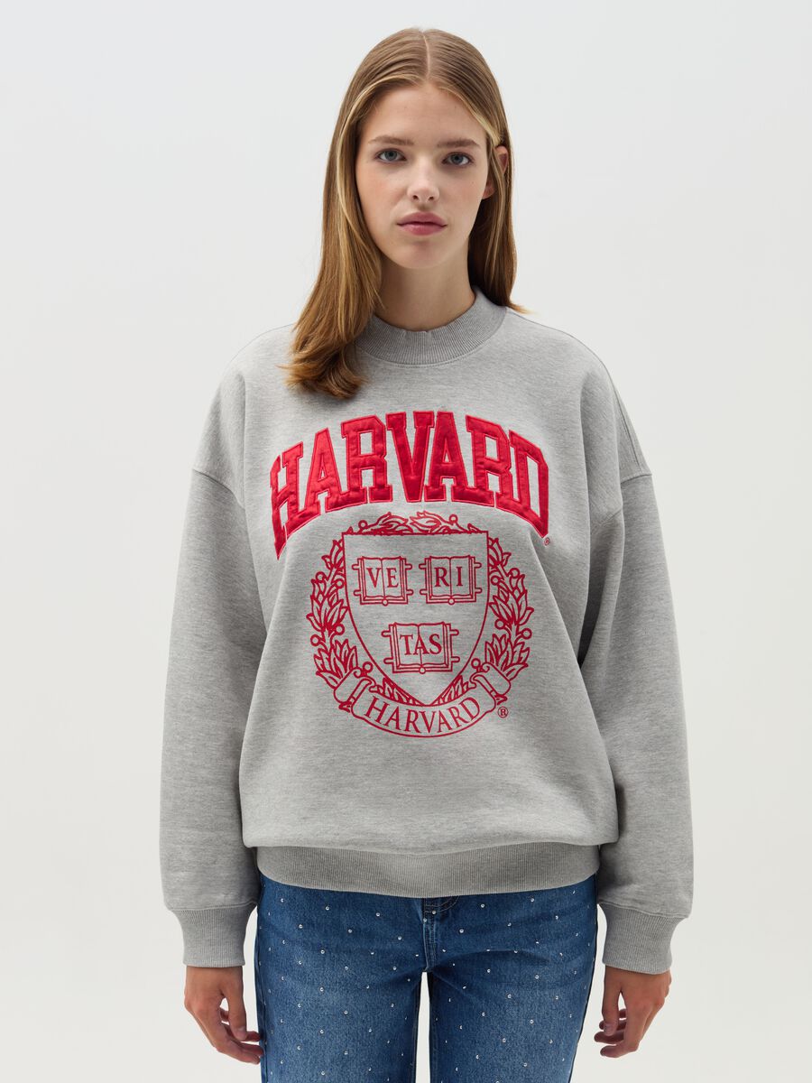 Sweatshirt with "Harvard" embroidery and print_0