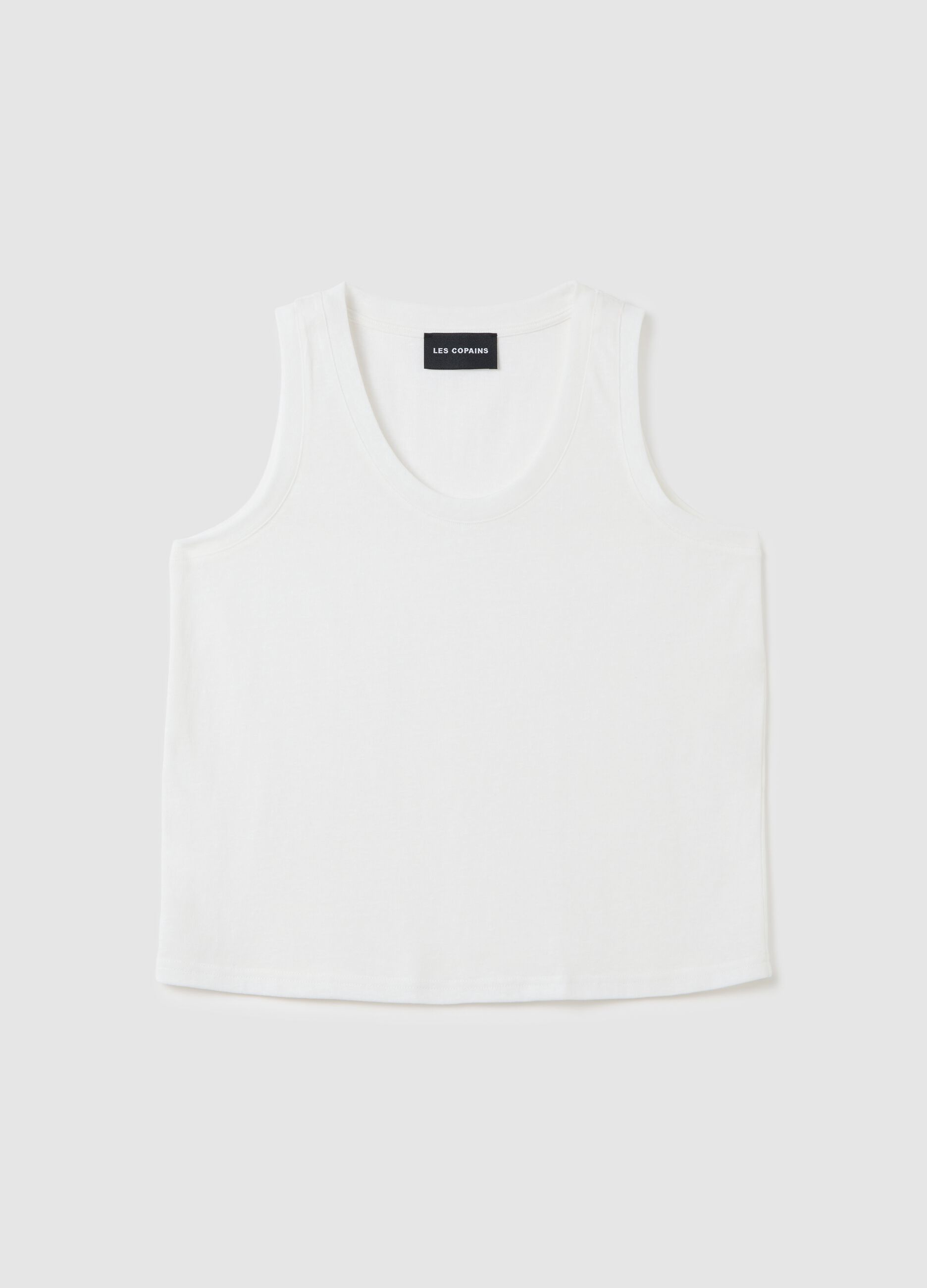 White Cotton Blend Vest