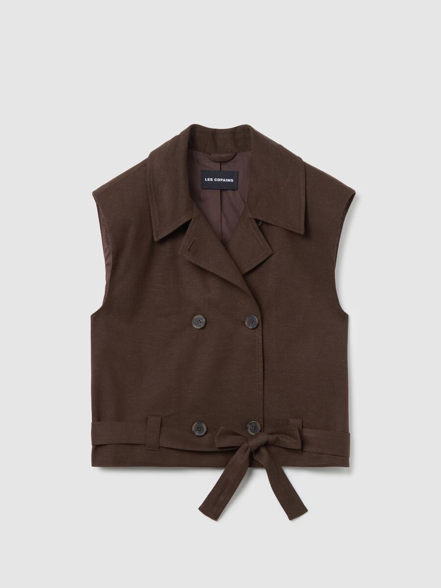 Brown double-breasted gilet_4