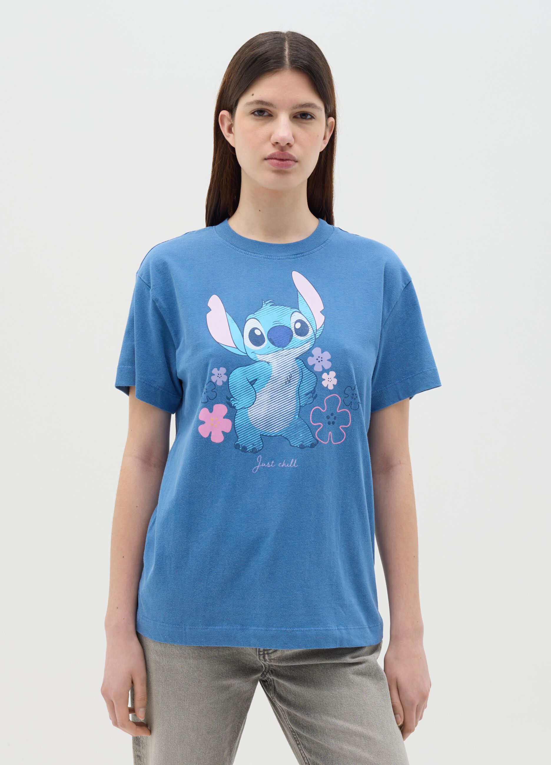 Light blue T-shirt with Stitch print