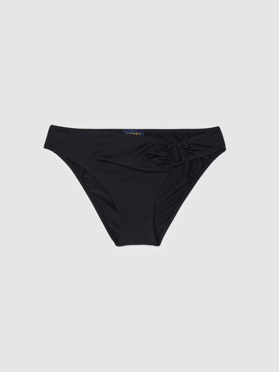 Women’s briefs in black stretch fabric with bow detail_4