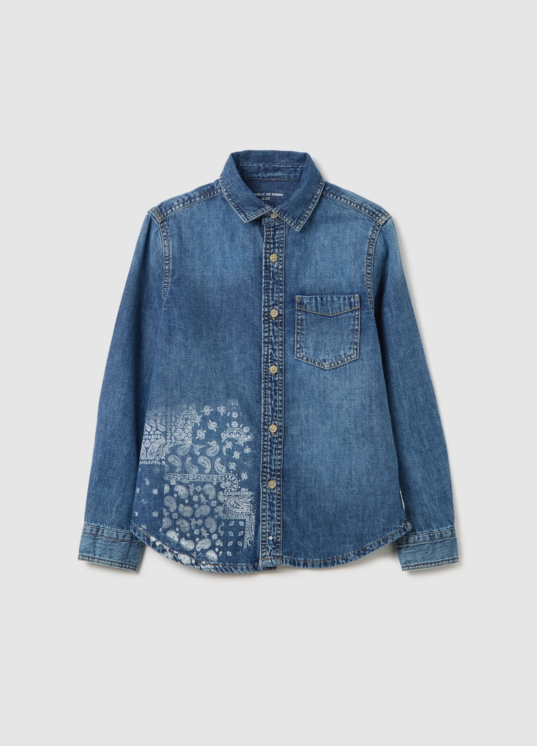 Camicia in denim acid wash RE-UP