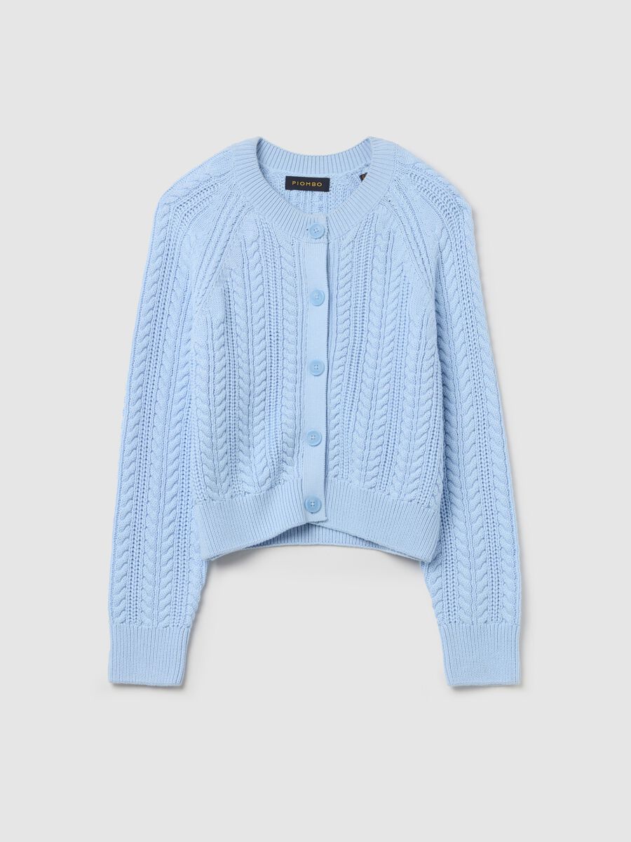 Cotton cardigan with cable-knit weave_4